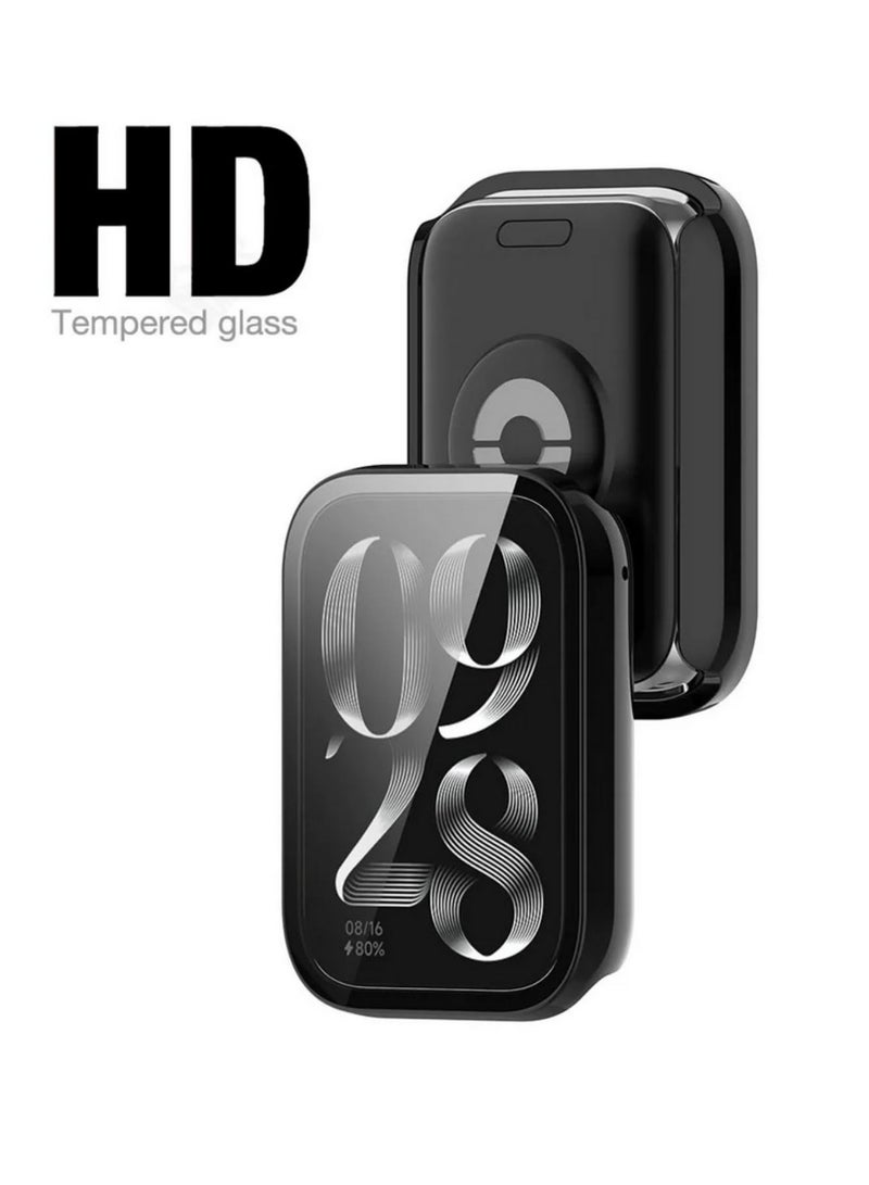 1pcs Watch Case for Xiaomi Mi Band 9 Pro Tempered Glass Screen Protector All Around Hard PC Protective Bumper Cover Accessories Black - Image 5