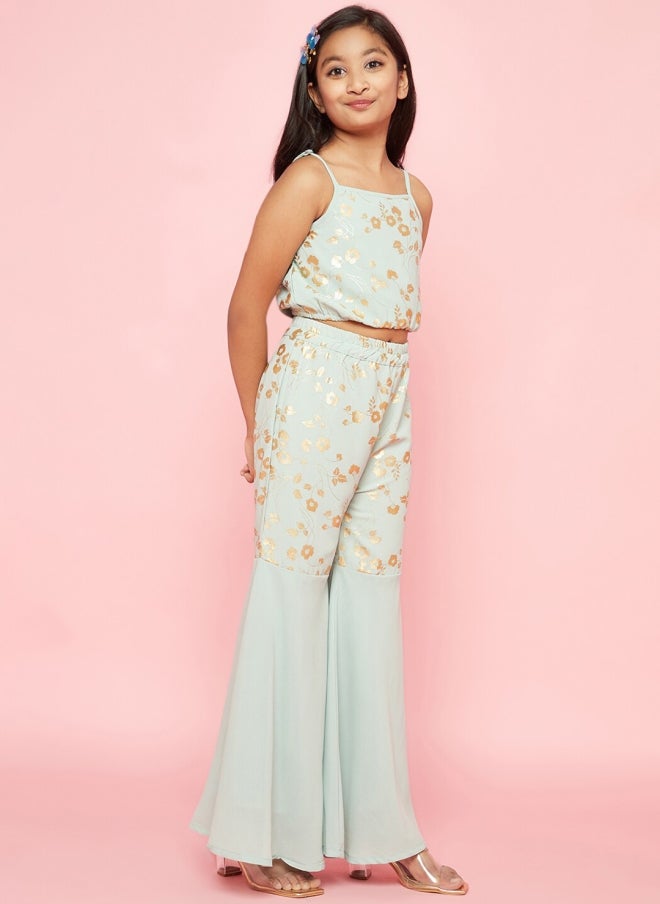 أيه كيه إس طقم بناتي من ثلاث قطع بلون أخضر بحري - Image 4