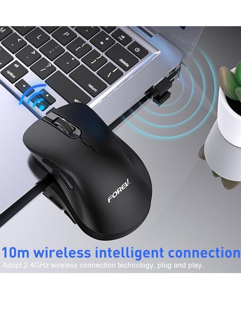 Forev - FV-G200 Rechargeable Dual Mode Bluetooth / 2.4G Wireless Mouse  - 6 Buttons - Saving On / Off Button - 3200 DPI - Lightweight Ergonomic Design For Gaming Office Business - Image 1