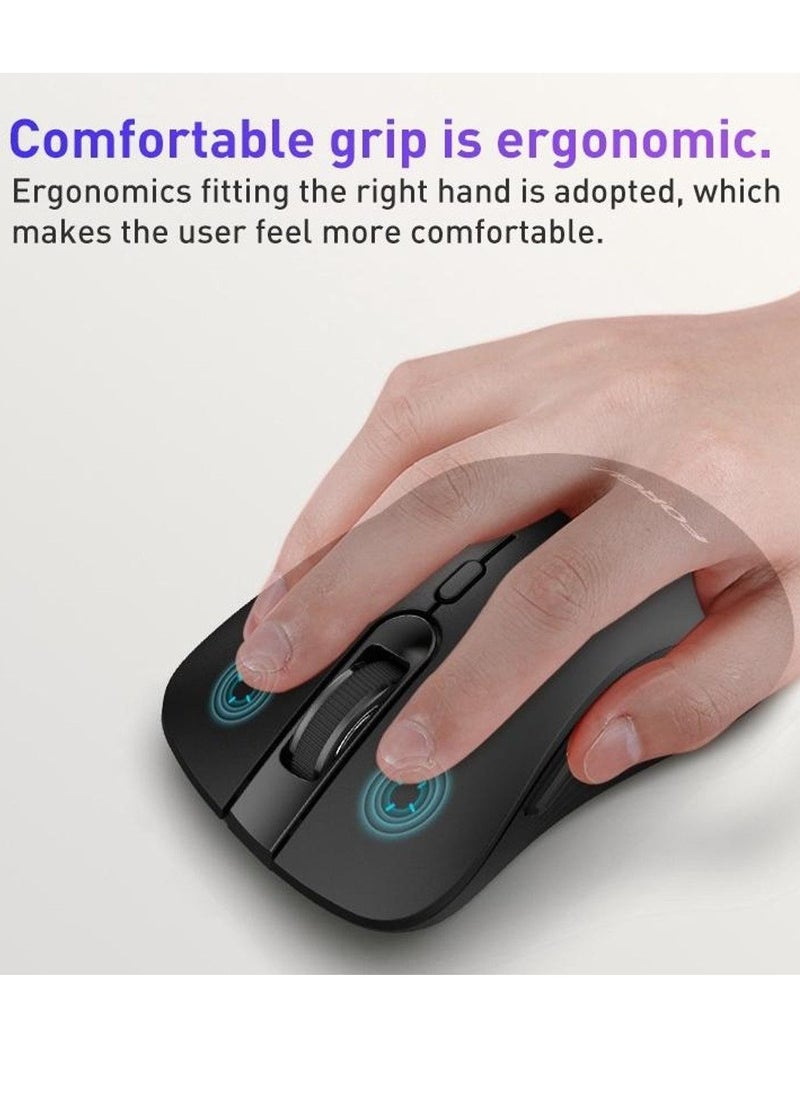 Forev - FV-G200 Rechargeable Dual Mode Bluetooth / 2.4G Wireless Mouse  - 6 Buttons - Saving On / Off Button - 3200 DPI - Lightweight Ergonomic Design For Gaming Office Business - Image 1