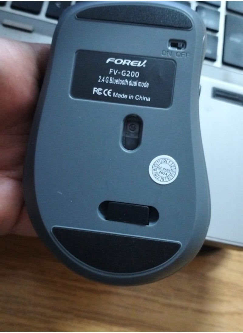 Forev - FV-G200 Rechargeable Dual Mode Bluetooth / 2.4G Wireless Mouse  - 6 Buttons - Saving On / Off Button - 3200 DPI - Lightweight Ergonomic Design For Gaming Office Business - Image 1