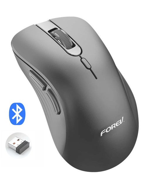 FV-G200 Rechargeable Dual Mode Bluetooth / 2.4G Wireless Mouse  - 6 Buttons - Saving On / Off Button - 3200 DPI - Lightweight Ergonomic Design For Gaming Office Business