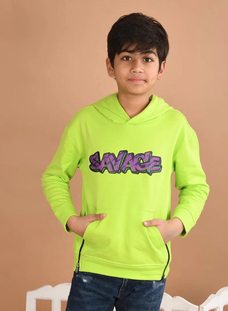 LILPICKS Full Sleeves Light Green Sweatshirt for Boys