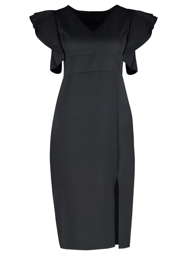 Trendyol Curve Ruffle Sleeve Sheath Dress
