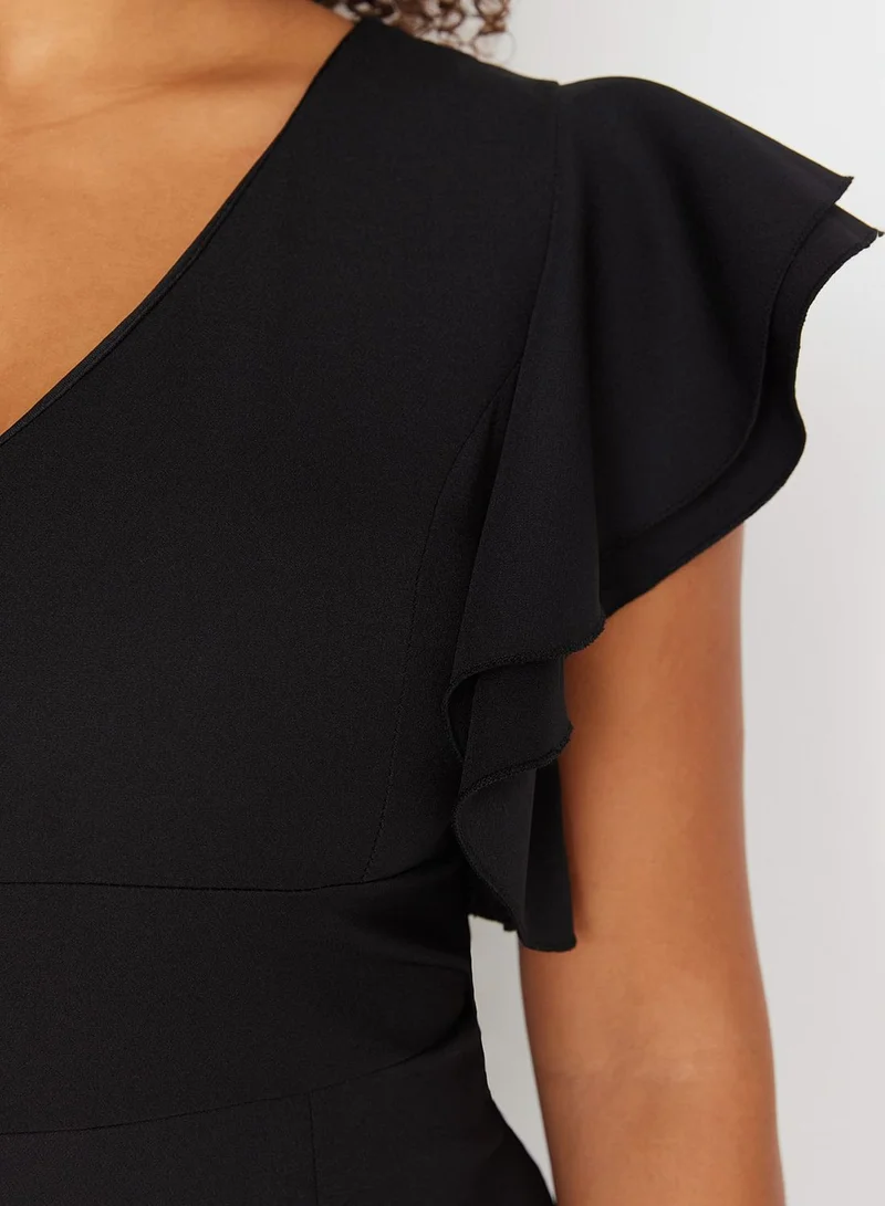 Trendyol Curve Ruffle Sleeve Sheath Dress