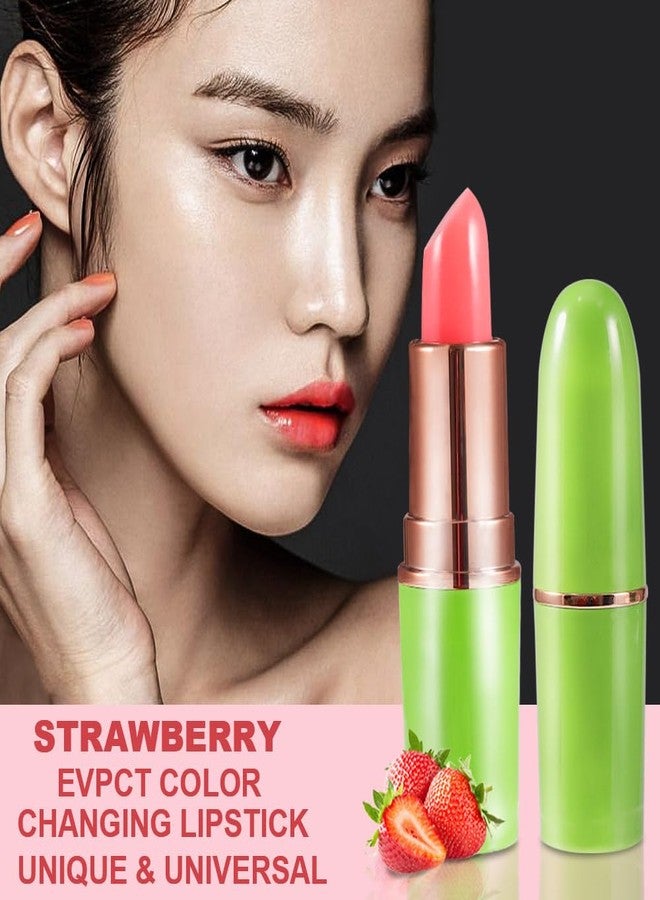 BINGBRUSH Aloe vera Color Changing Lipstick,Moisturizer Long Lasting Lip Care Magic Lip Gloss,Makeup Lipstick Set (1pc 02#Strawberry, A-1pc) - Image 2
