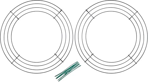 Upstout 2-Pack 10 Inch Wire Wreath Frame – Round Metal Wreath Form with Ring Design for DIY Crafts, Floral Projects, and Home Decor – Dark Green Wire Frame for Christmas Holiday & Weddings - Image 1