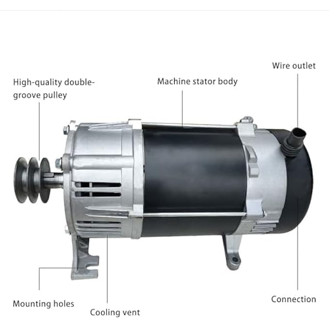 OLONETO 2kW Belt-Drive Mini Generator, Single-Phase 220V Household Power Supply For Home, Workshop, Outdoor & Emergency Use - Image 2