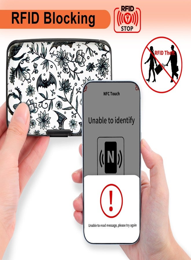 Mayski Credit Card Holder, RFID Blocking, Aluminum Alloy Hard Case, Small Mini Business Metal Wallet for Women Men, Bat, Casual - Image 2