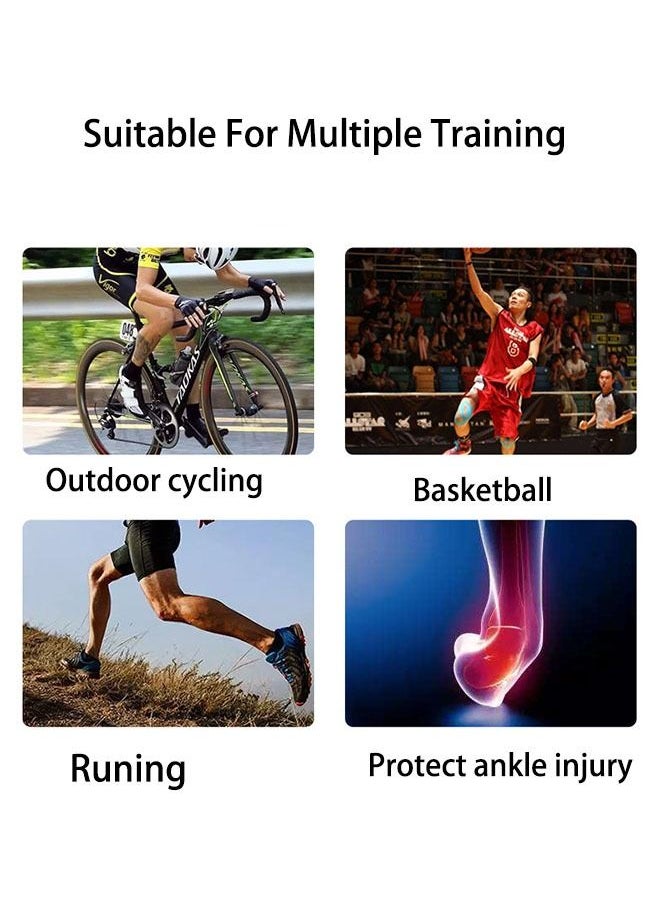 Ankle Brace Stretchy Compression Sleeve with Adjustable Compression Straps, Ankle Wrap Support Sports Bandage, Breathable Comfortable Ankle Support Brace for Sprains Eases Swelling