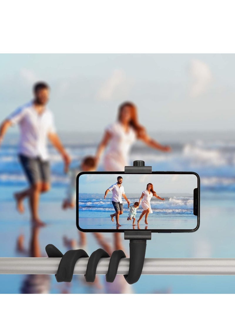 Y&D Portable Flexible Cell Phone Holder Stand for Treadmill, Spin Bike, Bed, Car, Kitchen, Desk, Grocery Shopping Cart,Compatible with iPhone, Android, GoPro, DSLR, Action Camera(Black)  - Image 3