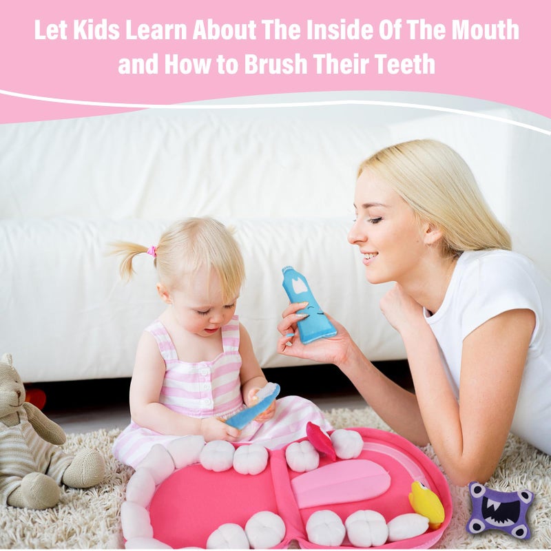 vocheer Educational Plush Toy, Preschool Montessori Educational Toys for Kids, Teaching Kid How to Protect Teeth and Learning What in Their Oral - Image 2