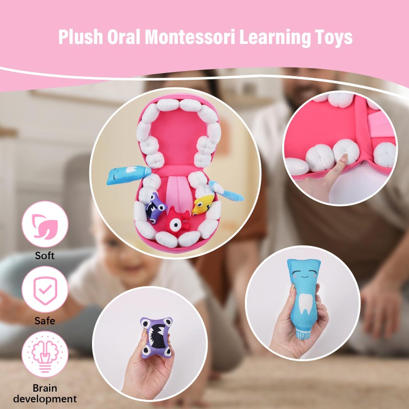 vocheer Educational Plush Toy, Preschool Montessori Educational Toys for Kids, Teaching Kid How to Protect Teeth and Learning What in Their Oral - Image 5