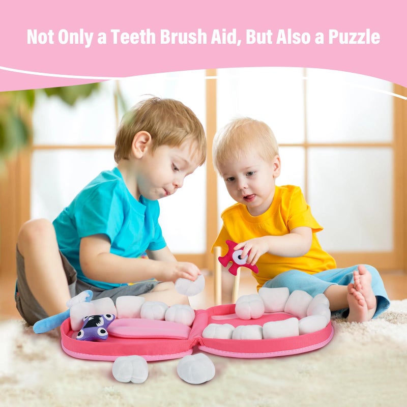 vocheer Educational Plush Toy, Preschool Montessori Educational Toys for Kids, Teaching Kid How to Protect Teeth and Learning What in Their Oral - Image 4