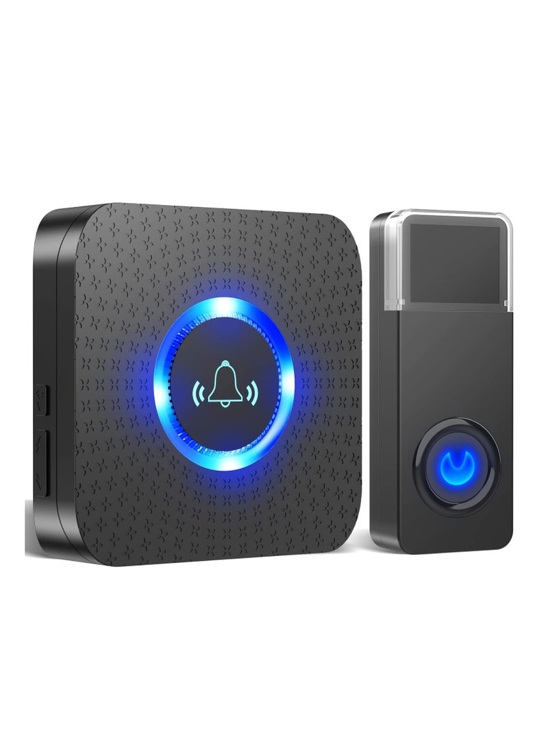 Battery Operated Wireless Doorbell, Cordless Door Bell,【54 Chimes u0026 4-Level Volume】1000ft Wireless Doorbell Kit IP55 Waterproof Doorbell Home Security Doorbell for Home, Office, Hotel (1 Receiver) - Image 1