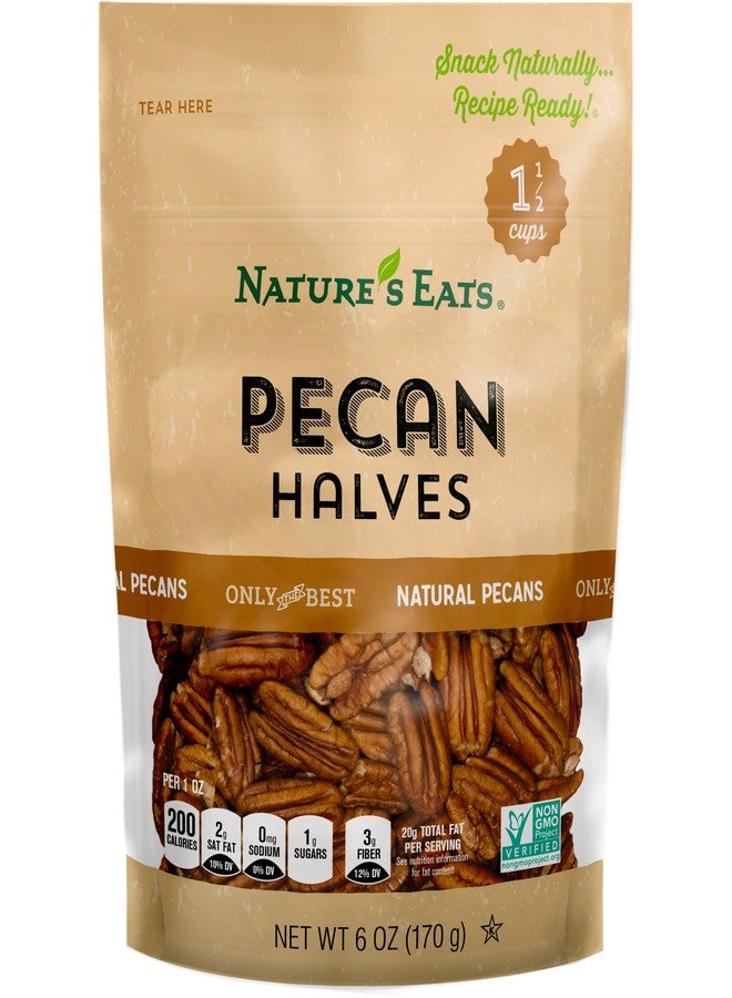 Nature's Eats Pecan Halves, 6 Ounce - Image 1