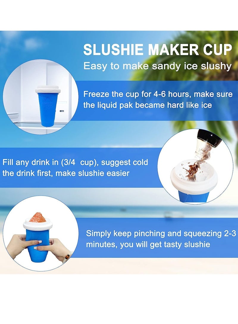 Phone Planet Slushie Maker Cup, Magic Quick Frozen Smoothies Cup, Reuseable Squeeze Cooling Cup with Lids & Straws, Homemade Milk Shake Ice Cream Maker - Image 3