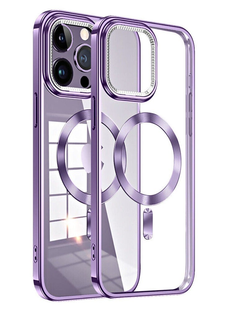 Color Fans - Slim Magnetic Clear Phone Case MagSafe Cover for iPhone 12 Pro Max 6.7 inch Purple - Image 1