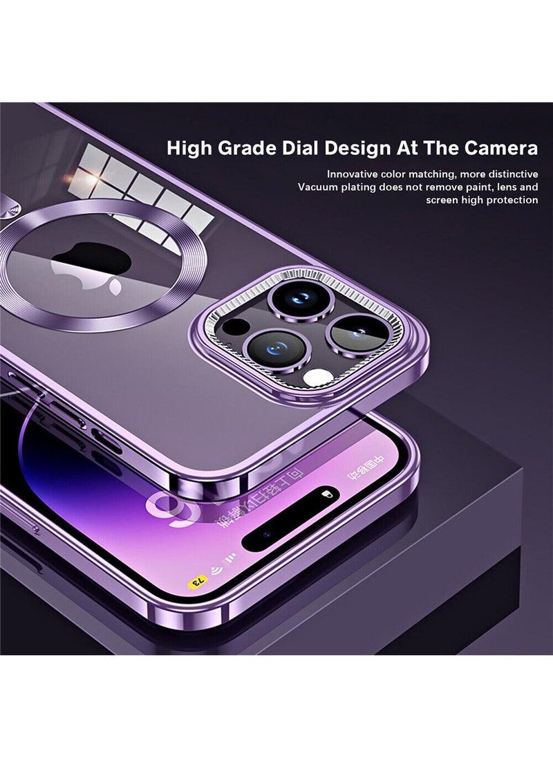 Color Fans - Slim Magnetic Clear Phone Case MagSafe Cover for iPhone 12 Pro Max 6.7 inch Purple - Image 1