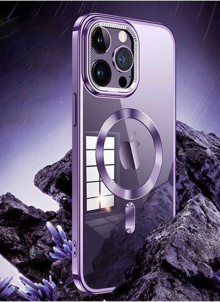 Color Fans - Slim Magnetic Clear Phone Case MagSafe Cover for iPhone 12 Pro Max 6.7 inch Purple - Image 1