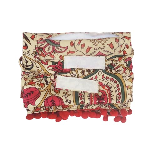 Switchon Scarf Hijab Mask Rayon Printed Fancy Scarf For Women Size Adjustable -Hook Loop Tape (Multicolor_Red), For Female - Image 5