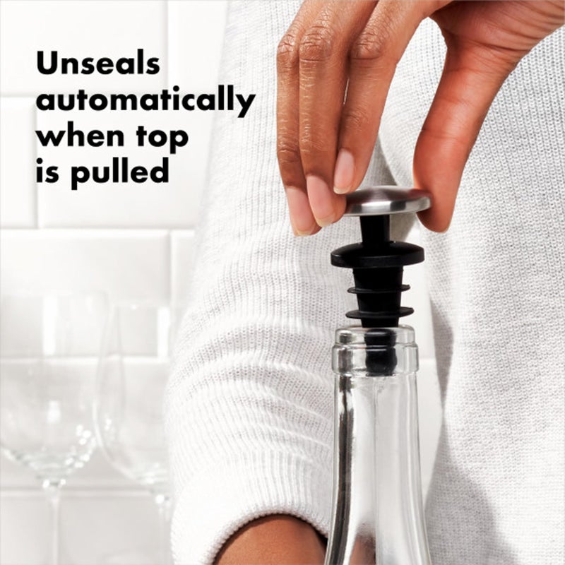 OXO SteeL Leakproof Expanding Wine Stopper (2 Pack) - Image 5