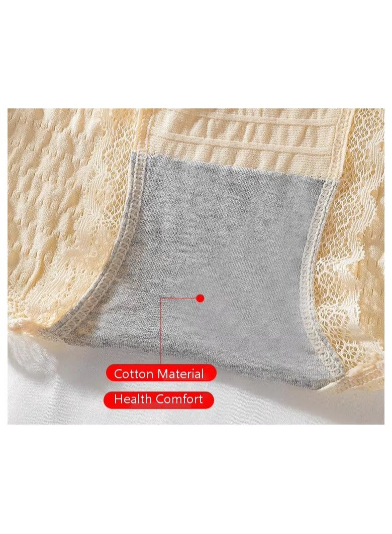 5 Pieces Women Underwear Mid Waist Pantie Lace Briefs High Stretching Ladies Panty  - Image 3