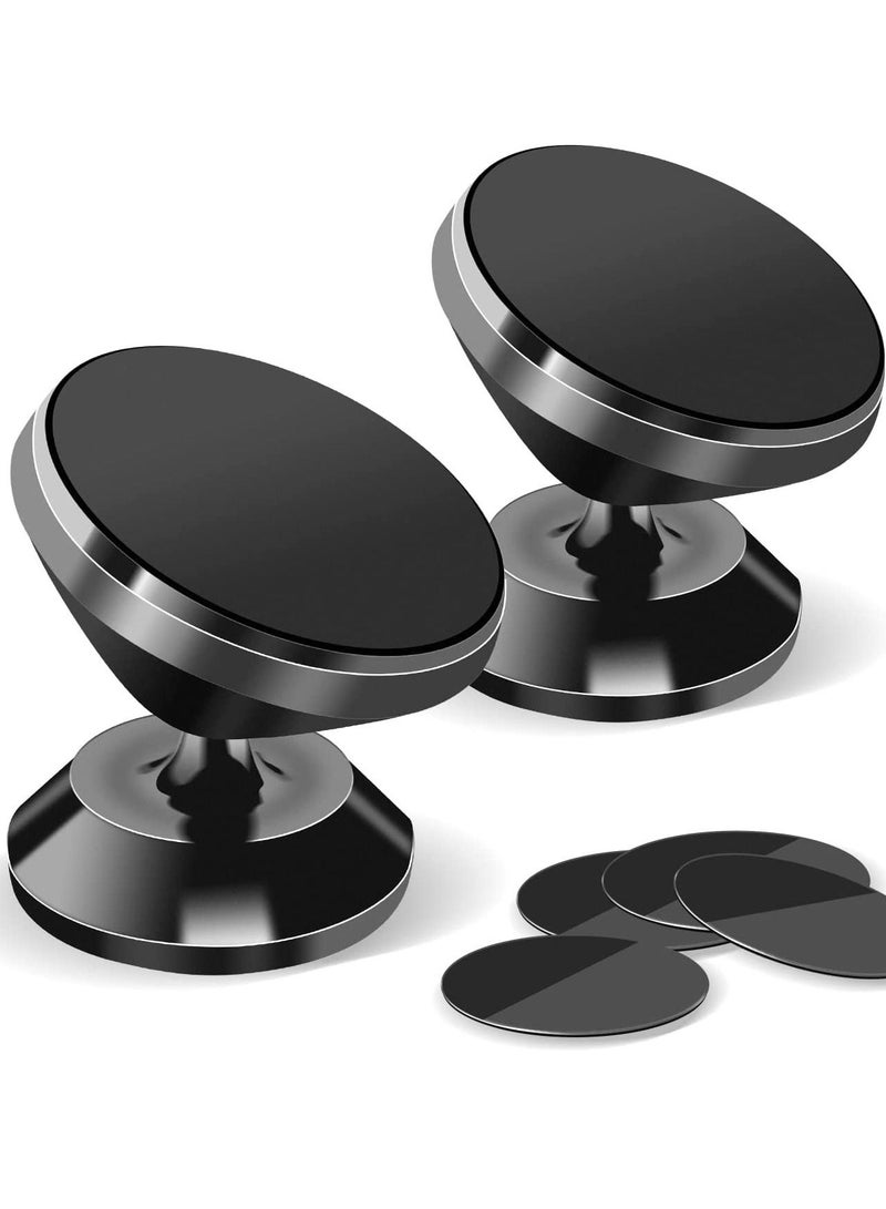 Digitplus حامل هاتف مغناطيسي للسيارة - عبوة 2، حامل هاتف قوي مع 4 لوحات معدنية، دوران 360° ورؤية قابلة للتعديل، حامل هاتف مغناطيسي متوافق مع آيفون، سامسونج والمزيد - Image 1