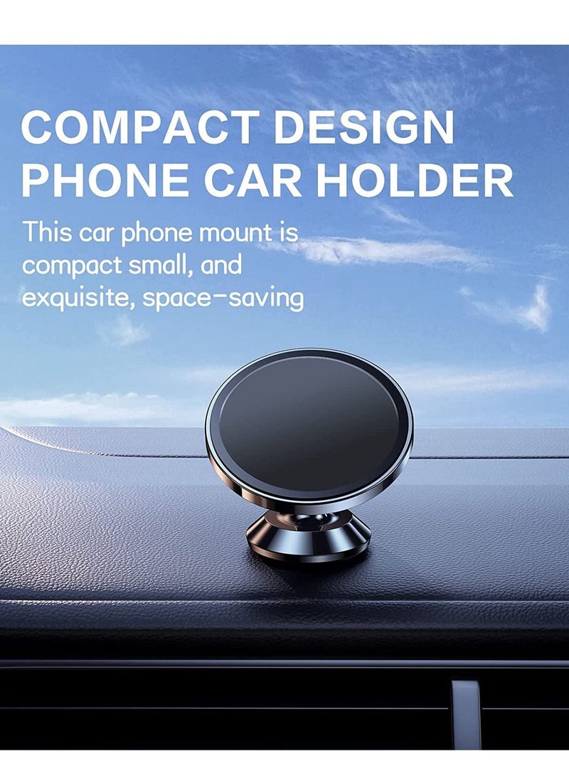 Digitplus حامل هاتف مغناطيسي للسيارة - عبوة 2، حامل هاتف قوي مع 4 لوحات معدنية، دوران 360° ورؤية قابلة للتعديل، حامل هاتف مغناطيسي متوافق مع آيفون، سامسونج والمزيد - Image 3
