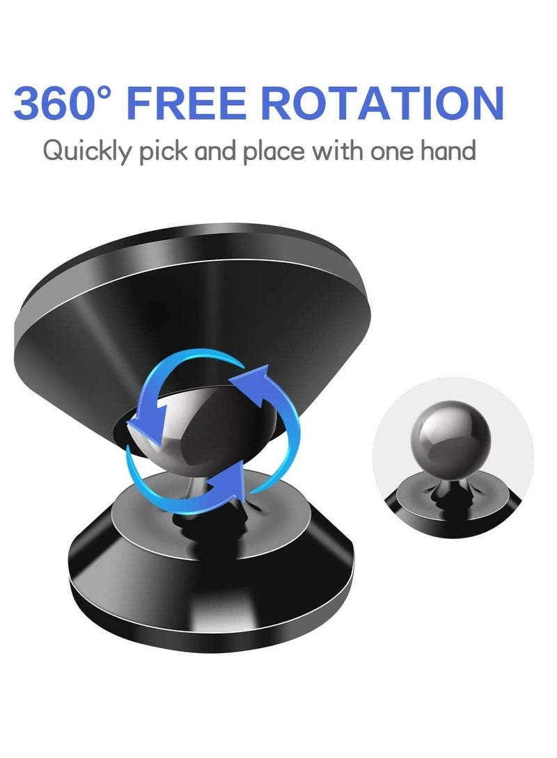 Digitplus حامل هاتف مغناطيسي للسيارة - عبوة 2، حامل هاتف قوي مع 4 لوحات معدنية، دوران 360° ورؤية قابلة للتعديل، حامل هاتف مغناطيسي متوافق مع آيفون، سامسونج والمزيد - Image 2