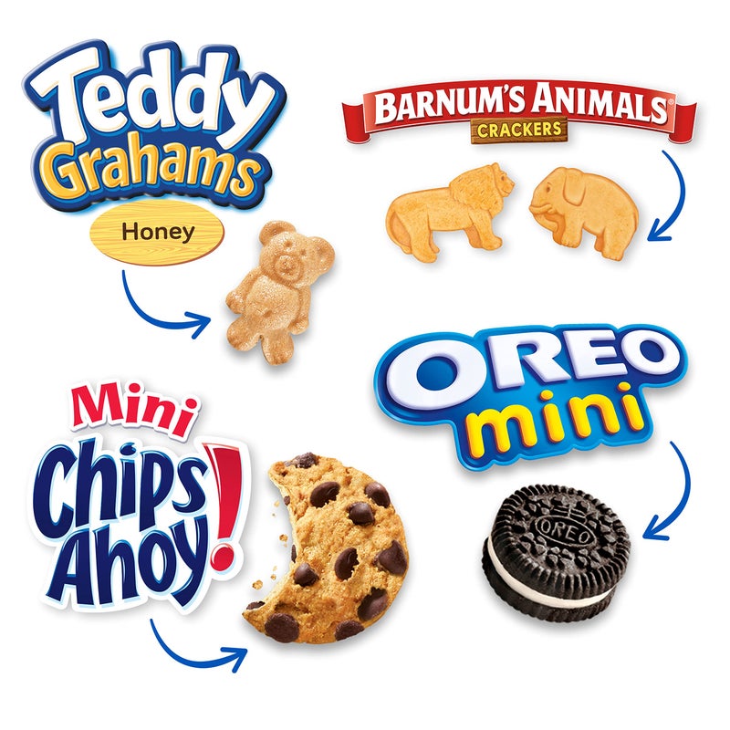Nabisco Team Favorites Variety Pack, OREO Mini, CHIPS AHOY! Mini, Teddy Grahams Honey & Barnum's Animal Crackers, Christmas Stocking Stuffers, 30 Snack Packs - Image 3