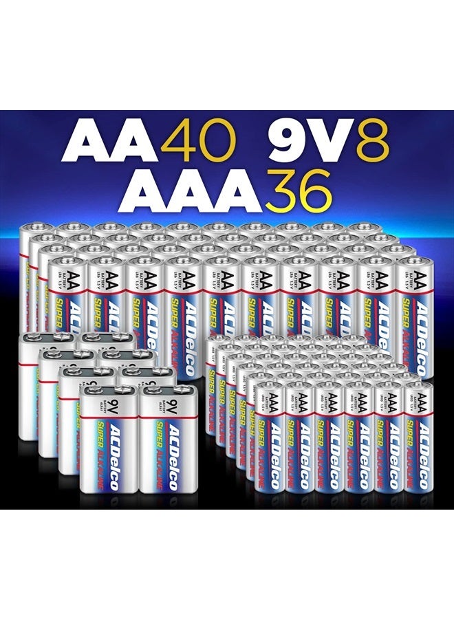 PowerMax ACDelco AA, AAA, 9-Volt Combo Pack, 40-AA, 36 AAA, 8 9V Batteries, Alkaline Batteries - Image 2