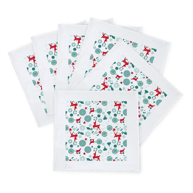 Khakee 6 Pcs Christmas Theme Silk Table Napkins 10x 10 for Xmas Decoration Christmas OrnamentsChristmas Giftxmas21709 - Image 2