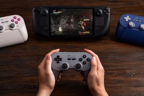 8BitDo Pro 3 Bluetooth Controller for Switch/Switch 2 – TMR Joysticks, Swappable ABXY Buttons, Pro Back Buttons, Charging Dock, Hall Effect Triggers, for Windows, Apple, SteamOS, Android - Gray - Image 4