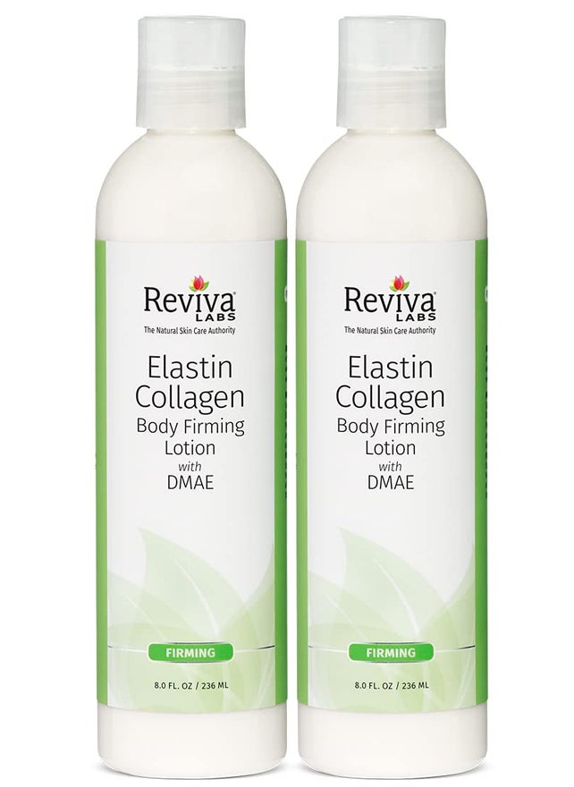 REVIVA LABS  Elastin  Collagen Body Firming Lotion with DMAE 8 ounce Pack of 2