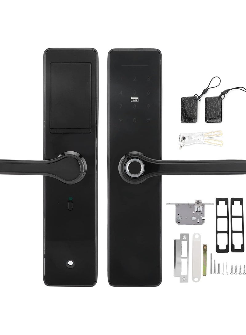 GGOOT Smart Wifi Door Lock, Biometric Fingerprint Door Lock, Support IC Card Fingerprint Password Key Unlock, Intelligent Voice Navigation Virtual Password Design for Home Office Hotel - Image 1
