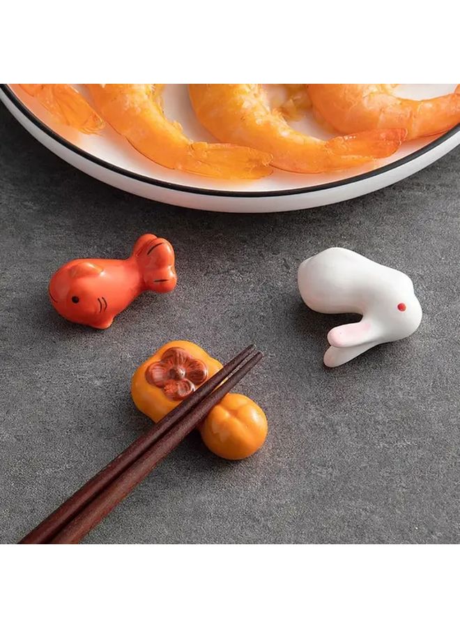 Pink Eared Rabbit Creative Ceramic Chopsticks Storage Pillow Durable Household Tableware - Image 4