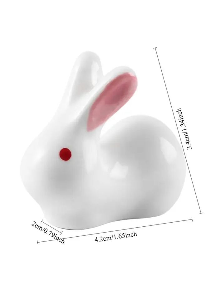 Pink Eared Rabbit Creative Ceramic Chopsticks Storage Pillow Durable Household Tableware - Image 2