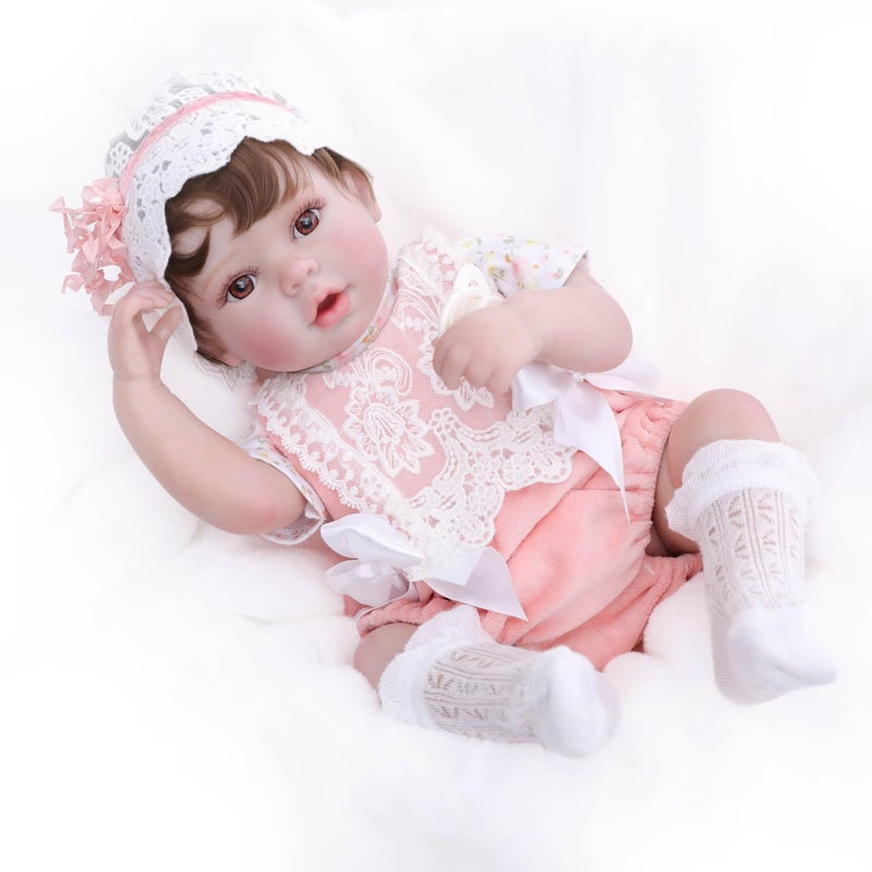Cloveray 20inch Large Realistic Reborn Baby Doll HandRooted Hair Lifelike Baby Dolls with Accessories for 3 Year Old Girls Gifts Pretend Play Collection - Image 3