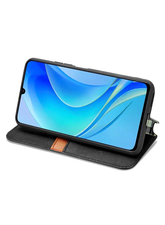 S-TOP Case For Huawei Enjoy 50 Cubic Grid Pressed Magnetic Leather Phone Case - Image 4