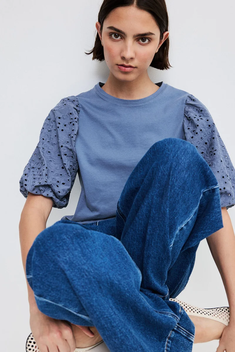 H&M Balloon-sleeved top