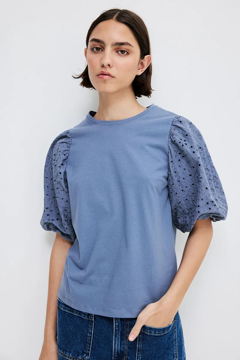 H&M Balloon-sleeved top