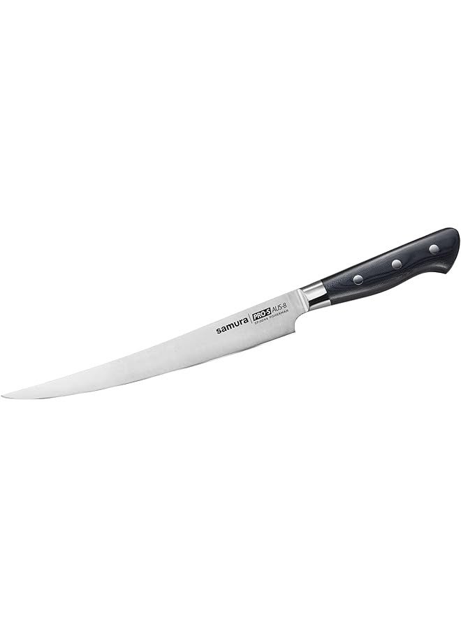 Samurai Fillet Knife | 8.8"/224 mm | AUS-8 Stainless Steel Blade | G-10 Fiberglass Polymer Handle | Thick, Wide, Long Blade with Central Tip - Image 1