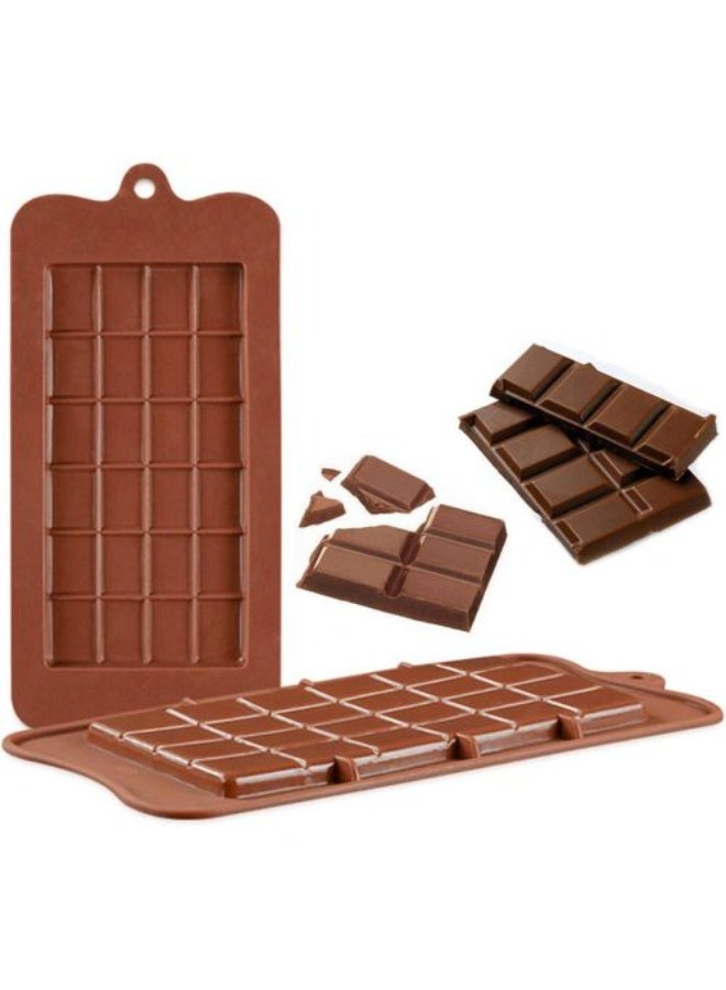2-piece silicone chocolate mold set – non-stick rectangular molds for making Dubai chocolates and homemade sweets – oven, microwave, freezer and dishwasher safe – 22 x 15 x 1 cm, deep enough to add nuts and fruits. - Image 1