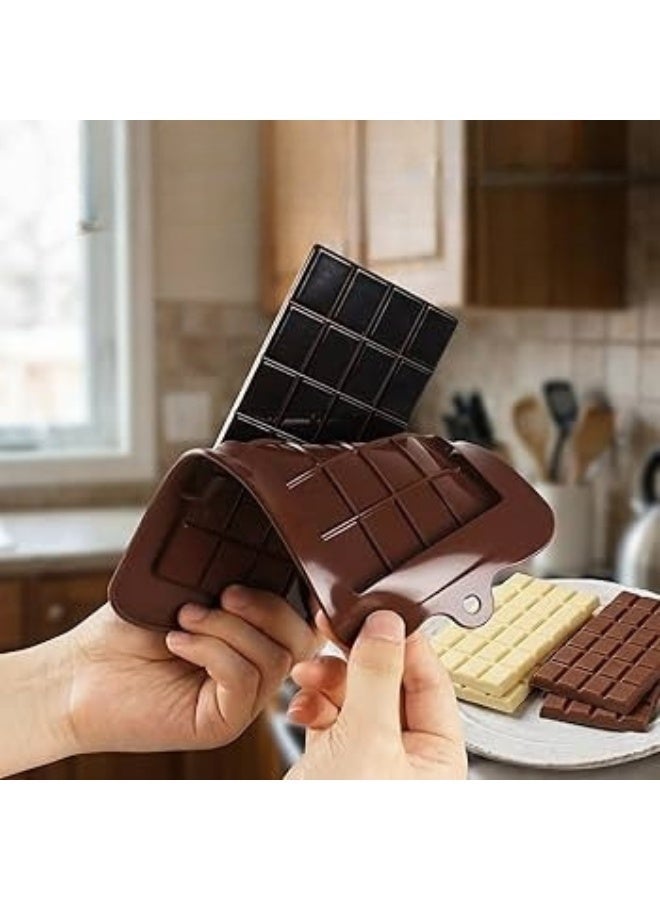 2-piece silicone chocolate mold set – non-stick rectangular molds for making Dubai chocolates and homemade sweets – oven, microwave, freezer and dishwasher safe – 22 x 15 x 1 cm, deep enough to add nuts and fruits. - Image 3