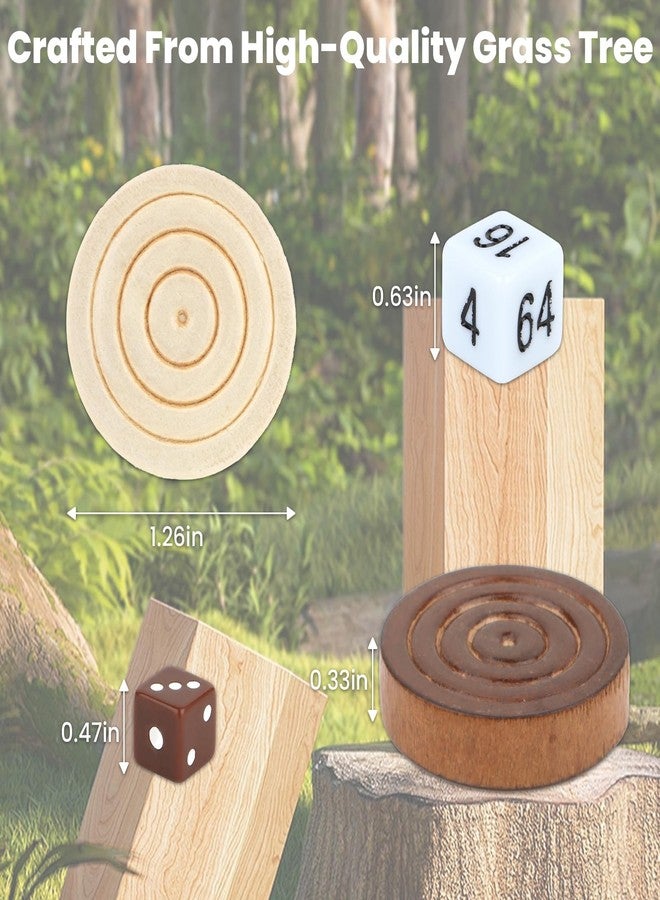 QuadPro Wooden Checkers Pieces Only, 30 Wood Backgammon Pieces with 5 Dice & Storage Bag, 1.26 Inch Premium Wood Pieces for Backgammon and Checkers, Ideal for Replacement or Spare Pieces - Image 2