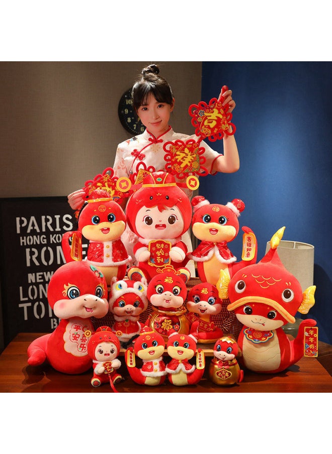 2025 Year Of The Snake Mascot Plush Toy Creative Snake Doll Zodiac Snake Doll Company Annual Meeting Gift Wholesale-Specifications:Cloak Snake Green-Color:20cm  - Image 1