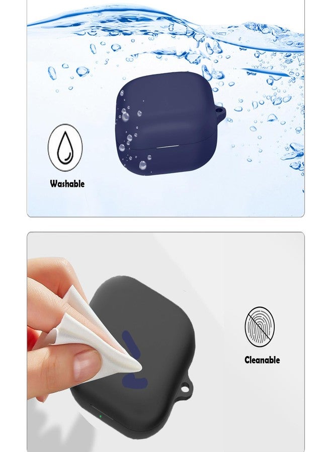 EasyBee [2 Pack] easyBee Case Compatible with SHOKZ OpenFit Air Open-Ear Bluetooth Headphone Charging Cover with 2 Keychain, Soft Liquid Silicone Ultra Thin Shockproof Protective Kit - Black and Blue - Image 4