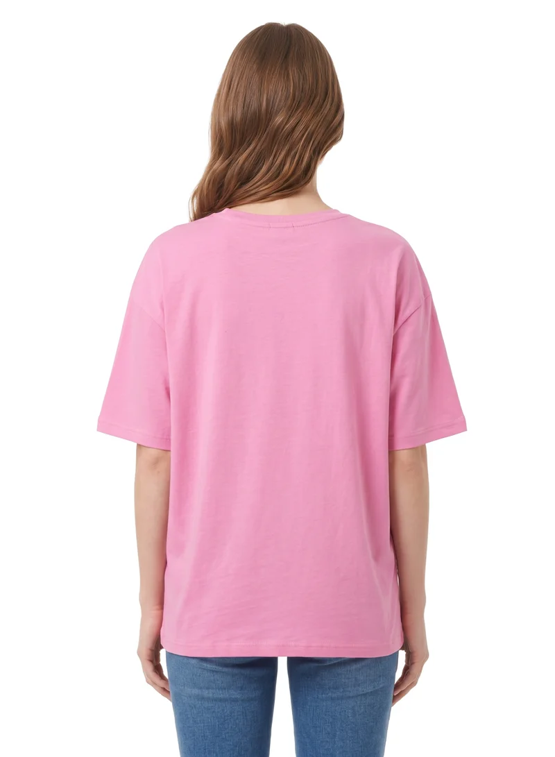 ديزني Disney Mickey Mouse Women’s Drop Shoulder Graphic T-Shirt