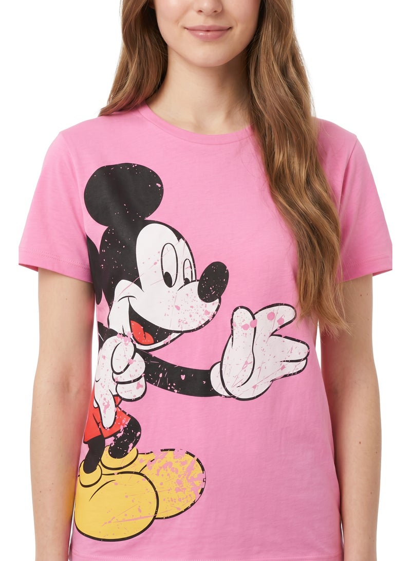 Disney Mickey Mouse Women’s Drop Shoulder Graphic T-Shirt - Image 4